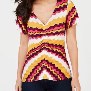 Thalia Sodi Ruched Flutter Sleeve Top